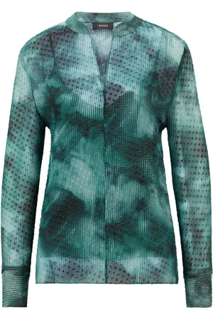 HUGO BOSS Camicetta in misto seta con stampa della stagione