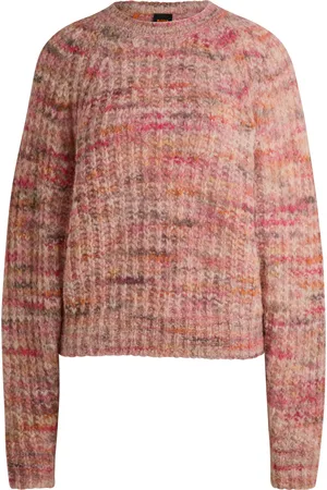HUGO BOSS Maglione relaxed fit in misto alpaca con filati multicolore