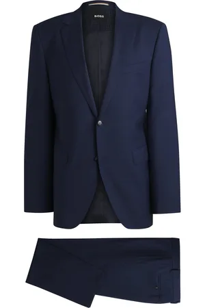 HUGO BOSS Abito regular fit in lana elasticizzata a motivi