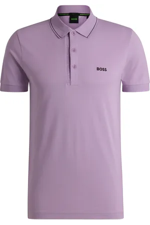 HUGO BOSS Polo slim fit in piqué di cotone con logo tono su tono