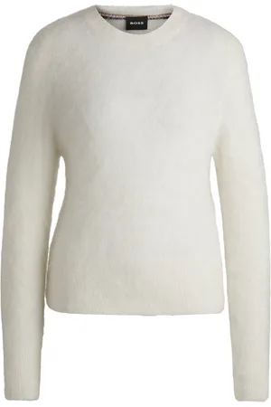 HUGO BOSS Maglione a girocollo in morbido misto alpaca