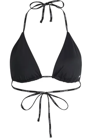 HUGO BOSS Top per bikini a triangolo con spalline con logo a contrasto