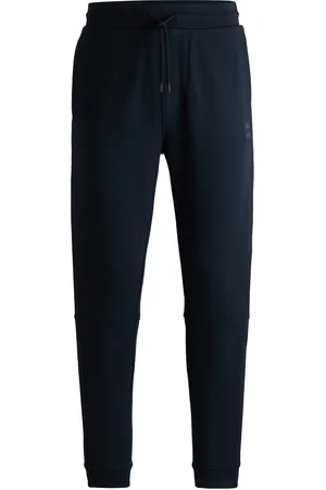 HUGO BOSS Pantaloni della tuta in terry di cotone con toppa con logo