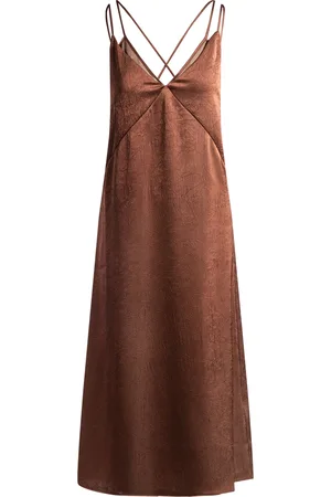 HUGO BOSS Vestito in satin effetto stropicciato con spalline