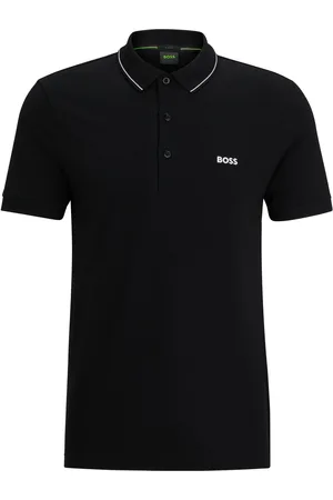 HUGO BOSS Polo slim fit in piqué di cotone con logo tono su tono