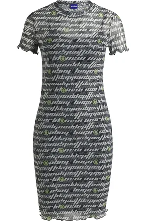 HUGO BOSS Vestito aderente in mesh elasticizzato con stampa digitale
