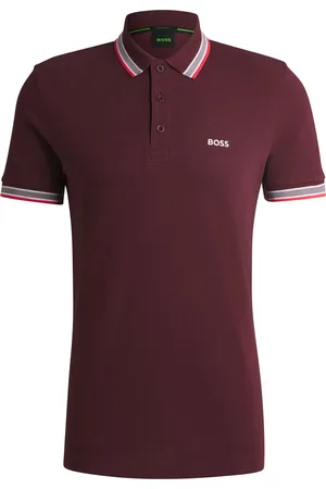 HUGO BOSS Polo paddy in piqué di cotone con logo sul sottocollo