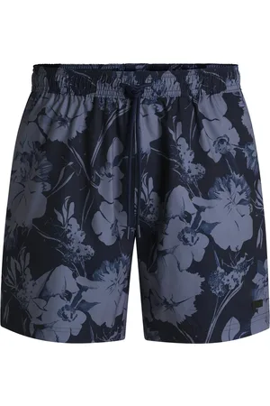 HUGO BOSS Boxer da mare con stampa floreale e riga laterale