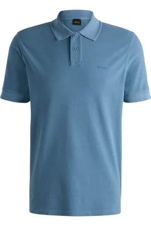 HUGO BOSS Polo in piqué di cotone con logo stampato