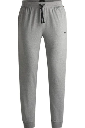 HUGO BOSS Pantaloni della tuta in cotone elasticizzato con logo ricamato