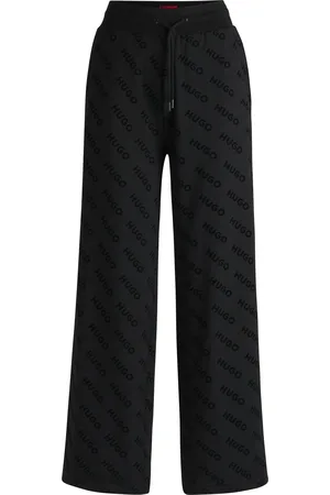 HUGO BOSS Pantaloni della tuta con coulisse e loghi in stampa flock