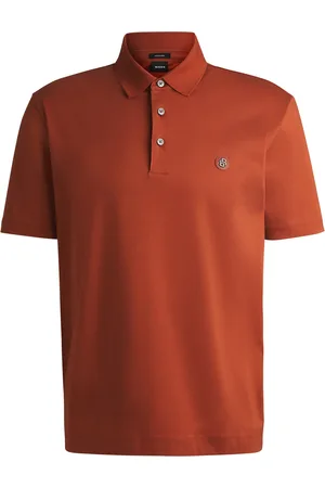 HUGO BOSS Polo in cotone mercerizzato con doppio monogramma