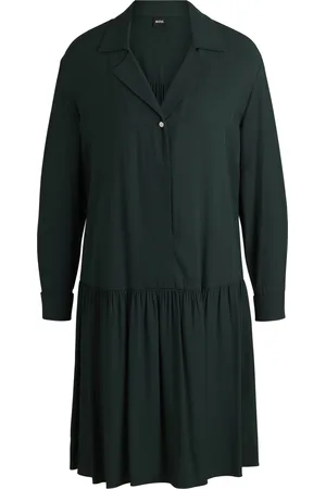 HUGO BOSS Vestito con vita abbassata e colletto convertibile