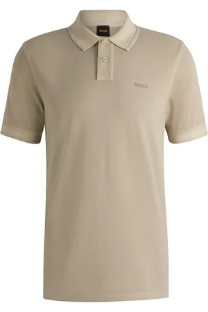 HUGO BOSS Polo in piqué di cotone con logo stampato