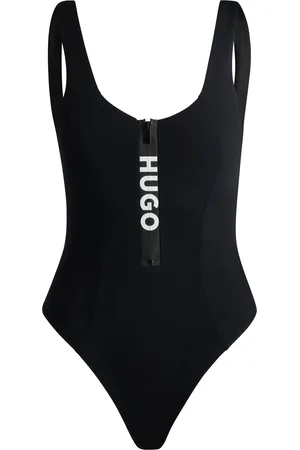 HUGO BOSS Costume da bagno con zip brandizzata e imbottitura rimovibile