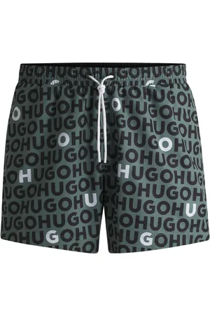 HUGO BOSS Boxer da mare con logo stampato e coulisse