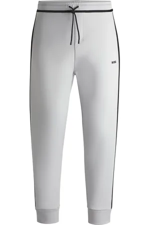 HUGO BOSS Pantaloni della tuta in misto cotone con banda e logo
