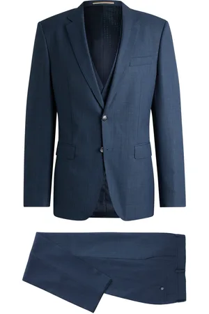 HUGO BOSS Abito tre pezzi slim fit in lana elasticizzata con motivo