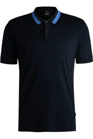 HUGO BOSS Polo slim fit in cotone mercerizzato con riga sul colletto