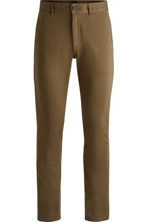 HUGO BOSS Chino slim fit in satin di cotone elasticizzato