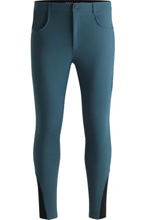 HUGO BOSS Pantaloni da equitazione in tessuto elasticizzato in quattro direzioni con grip al ginocchio