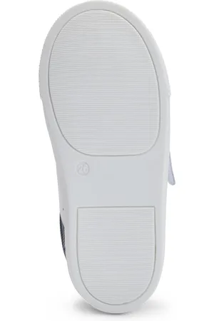 HUGO BOSS Sneakers per bambini in pelle conciata al minerale con chiusura a strappo con logo