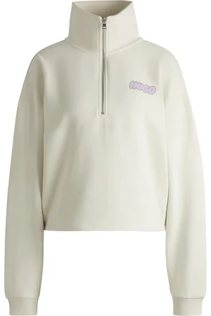 HUGO BOSS Felpa in terry di cotone con grafica con logo della stagione