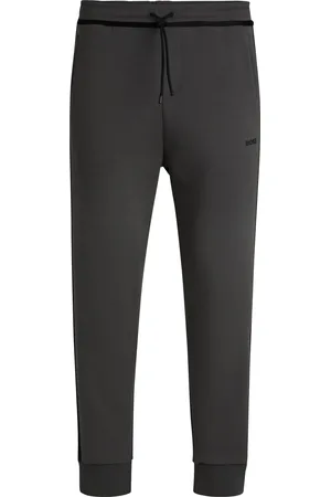 HUGO BOSS Pantaloni della tuta in misto cotone con banda e logo