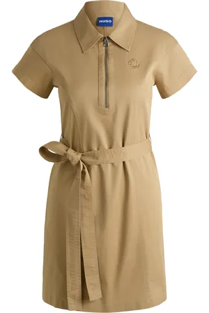HUGO BOSS Minivestito con colletto con zip e logo Happy
