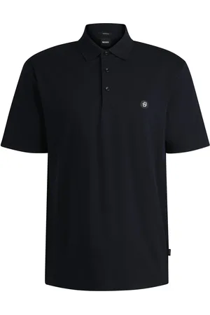 HUGO BOSS Polo in cotone mercerizzato con doppio monogramma
