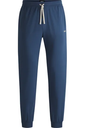 HUGO BOSS Pantaloni della tuta in jersey di cotone elasticizzato con logo ricamato