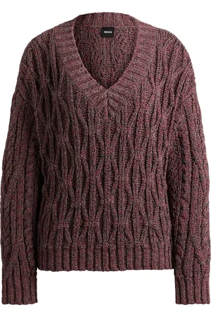 HUGO BOSS Maglione lavorato con scollo a V