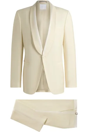 HUGO BOSS Smoking in misto lana con rifiniture in misto seta