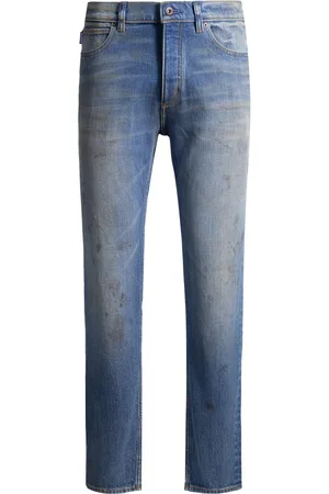HUGO BOSS Jeans con fit affusolato in denim con effetto fango