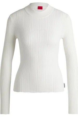 HUGO BOSS Maglione slim fit con lavorazione a coste irregolari