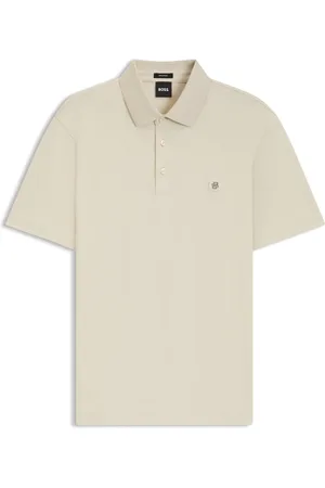 HUGO BOSS Polo in cotone mercerizzato con doppio monogramma