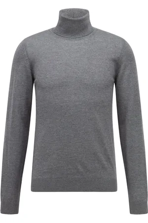 HUGO BOSS Maglione regular fit a collo alto in lana merino