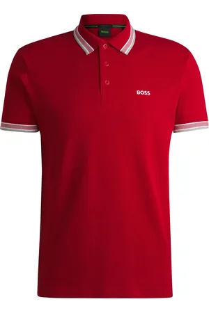 HUGO BOSS Polo paddy in piqué di cotone con logo sul sottocollo