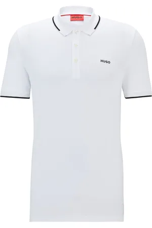 HUGO BOSS Polo slim fit in cotone elasticizzato con logo stampato