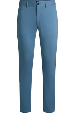 HUGO BOSS Chino slim fit in satin di cotone elasticizzato