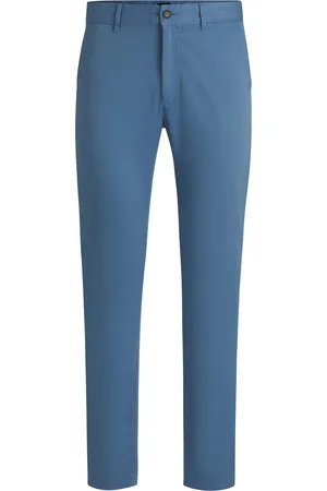 HUGO BOSS Chino slim fit in satin di cotone elasticizzato