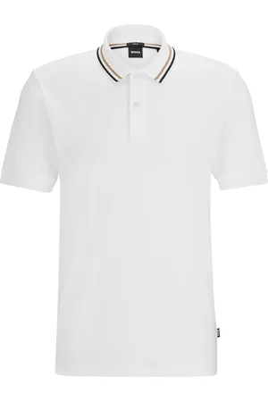HUGO BOSS Polo slim fit in cotone con colletto a righe