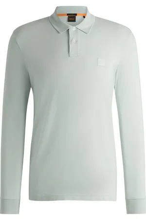 HUGO BOSS Polo slim fit in cotone elasticizzato con toppa con logo