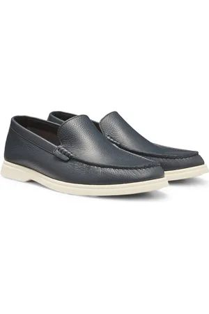 HUGO BOSS Mocassini in pelle martellata con logo