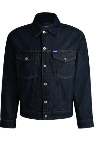 HUGO BOSS Giubbotto in denim con larghezza orlo regolabile
