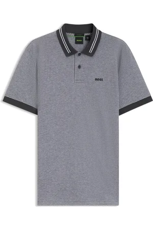 HUGO BOSS Polo in piqué di cotone con stampa a pois