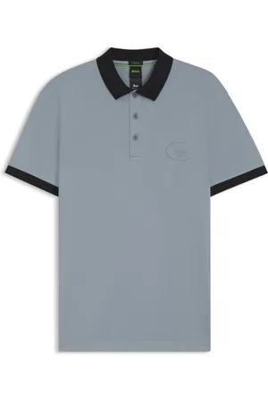 HUGO BOSS Polo in piqué di misto cotone elasticizzato traspirante