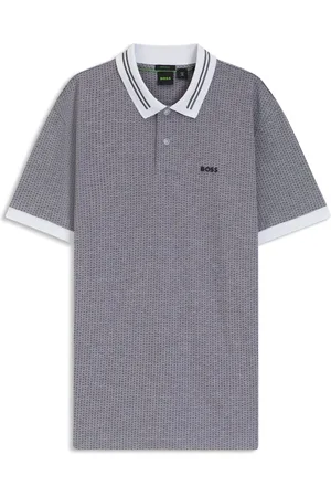 HUGO BOSS Polo in piqué di cotone con stampa a pois