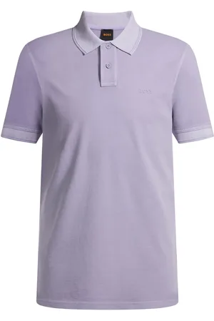 HUGO BOSS Polo in piqué di cotone con logo stampato