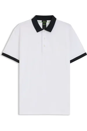 HUGO BOSS Polo in piqué di misto cotone elasticizzato traspirante